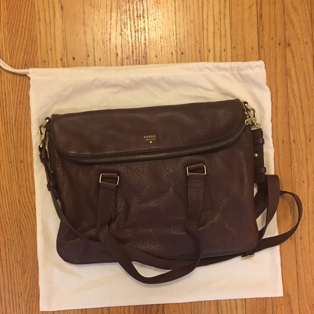 Burgundy Genuine Leather Fossil Handbag